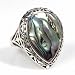  : STERLING SILVER RING ABALONE 27MM