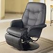 Two Black Leatherette Modern Recliners
