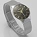 JULIUS JA-577 Male Men's Silver-Tone Ultra Thin Black Dial Mesh Stainless Steel Strap Fashion Casual Wrist Watch Waterproof Quartz Analog Business Luxury Wristwatch