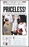 Detroit Red Wings - Yzerman - Bowman - Stanley Cup 2001-02 - Wood Mounted Poster Print