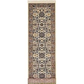 3x12 Ivory Persian Tabriz Runner Rug by Heritage Unlimited