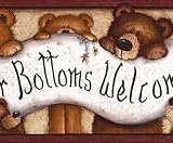 Burgundy Bear Bottoms Welcome Wallpaper Border