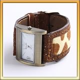 Luxury Unisex Rose Gold White Dial Brown Strap Quartz Wrist Watch Men's Womens W0065