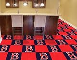 Boston Red Sox Rubber Backed Carpet Tiles Modular Flooring