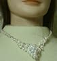 Simulated Ivory Pearl on Sterling Silver Plated Medium Chain Necklace Earrings
