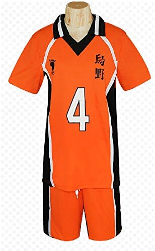 Maconaz Karasuno High School Uniform Jersey Hinata Syouyou NO.4 Cosplay Costume-Large