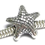 Queenberry Sterling Silver Starfish Star Fish Focal Bead Charm For Pandora European Charm Bracelets