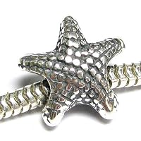 Sterling Silver Star Fish Starfish Focal Bead for European Story Charm Bracelets
