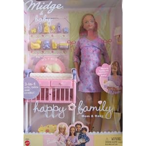 Barbie Happy Family Midge and Baby Doll Set - Pregnant Momy and Baby Girl (2002 by Happy Family Midge & BaDolls - Mom & Baby