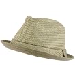 Upturn Brim Summer 2 Tone Fedora Trilby Hat Gray M/L