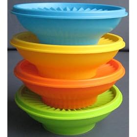 Tupperware Servalier Salad Cereal Bowl Set of 4 by Tupperware