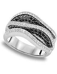 0.22 Ct. Black Diamond & 0.38 Ct. Diamond Ring in 18k White Gold