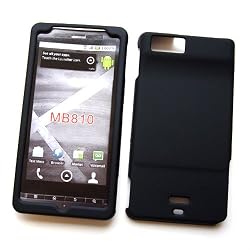 Black Rubberized Snap-On Protector for Motorola DROID X MB810 & Droid X2 MB870 (Verizon)