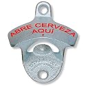 'It Opens Beer Here' (Spanish) Wall Mounted Bottle Opener (SP-OBH-2)