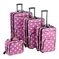 Rockland 4-pc. Luggage Set - Pink Dot