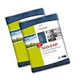 2er Set ALCLEAR Microfasertuch Trockenwunder - zieht Wasser wie ein Magnet - perfekt f�r Auto, Autolacke, Motorrad und K�che - superweiche Premium-Qualit�t f�r besten Werterhalt - 60x40 cm dkl.blau
