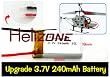 Syma S107 / S107G Upgrade 3.7V Lithium Polymer 240 mah Battery for Remote Control Helicopter Helizone RC Firebird