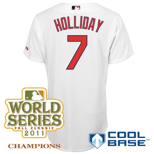 St. Louis Cardinals Authentic Matt Holliday Home Cool Base Jersey w/2011 World Series Champions Patc