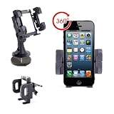 DURAGADGET Support Voiture Multifonction 3 en 1 pour Smartphone Apple iPhone 5 (sortie septembre 2012) - Support grille d'a�ration, pare-brise et tableau de bord - Garantie 5 anspar Duragadget