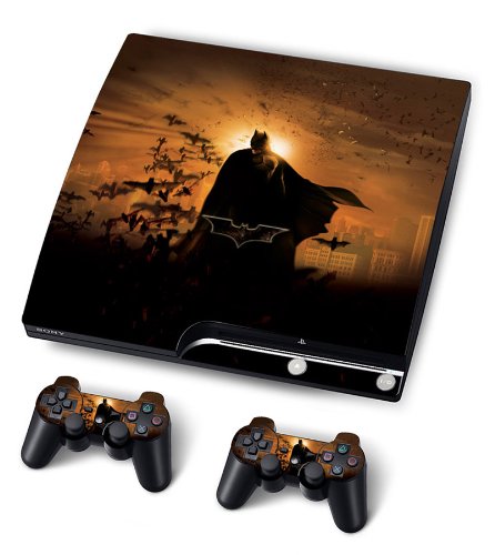Skin Sticker for Ps3 Playstation 3 Slim and 2 Consoles Batman and Bats Skin Sticker for Ps3 Playstation 3 Slim and 2 Consoles Batman and Bats