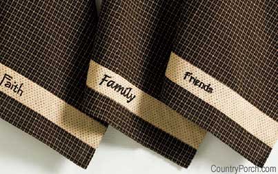 "Kettle Grove Tea Towel, ""Faith"" Set of 3 - 19 x 28 inches"
