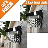 [2 Pack] InaRock 2nd Outdoor Semi Circle Solar Guardrail 6 LED Lamp - Step Lights - Automatically Light Ray Sensor Security IP65 Waterproof Wireless Solar Powered Wall Light Gutter, Wall Fence Gutter Night Light