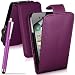 PURPLE FLIP CASE COVER POUCH FOR APPLE IPOD TOUCH 4 4G 4TH GEN + INCLUDES FREE STYLUS + FREE SCREEN PROTECTOR