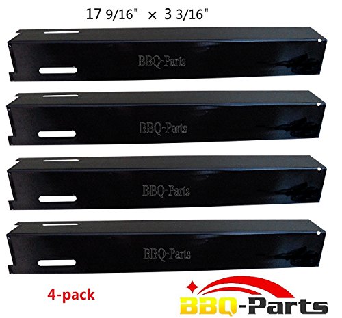 bbq-parts PPC181 (4-pack) Porcelain Steel Heat Plates, Heat Shield, Heat Tent, Burner Cover, Vaporizor Bar, and Flavorizer Bar Replacement for Perfect Flame Model grills : GSC3318, GSC3318N; Brinkmann Model grills : 810-8501-S (17 9/16