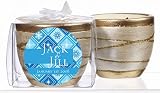 Baby Keepsake: Blue Holiday Wrapping Paper Design Personalized Elegant Scented Potter (Set of 24)