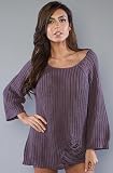 RVCA The Strange Love Boyfriend Top in Violet Stain,Sweaters for Women