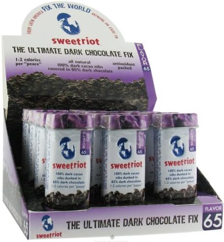 Sweetriot 65% Chocolate Covered Cacao Nibs 1 Oz - -Pack of 12 by Sweetriot