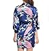 FAYBOX Bridesmaid Peacock Short Kimono Robe Wedding Satin Silk Sleepwear