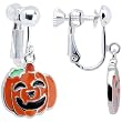 Handcrafted Jack-O-Lantern Clip On Earrings