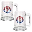 Texas Rangers MLB 2pc 15oz Glass Tankard Set- Primary Logo by Great American Products