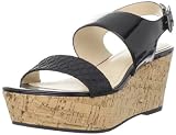 Calvin Klein Women's Lorianne Fish/Two Tone Patent Platform Sandal, Black, 5 M US