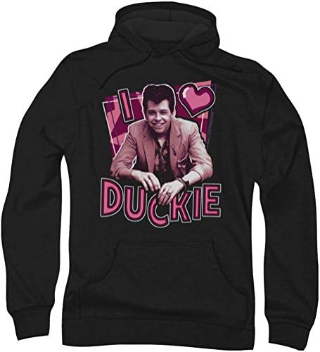 Pretty In Pink - Mens I Heart Duckie Hoodie, XXX-Large, Black