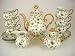 Italian Design Butterfly and Lady Bug Themed Fine Porcelain Tea/coffee Set 17 Pc Service for 6 -- Cups and Saucers, Pot, Sugar and Creamer