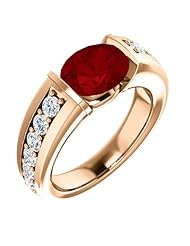 18K Rose Gold 9.00x7.00mm Oval Cut Chatham Created Ruby and Diamond Ring -- LIFETIME WARRANTY