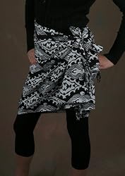 Batik Sarong - Goddess, Black and White