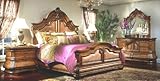 Aico Tuscano Complete King Package #4 King Bed Dresser Mirror Armoire Two Nightstands - 34014/24/37/(2)40/50/60/80B/T-26