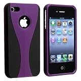 Apple iPhone 4S Rubberized Purple Shield on Black Snap-On Protector Case Apple iPhone 4S Rubberized Purple Shield on Black Snap-On Protector Case
