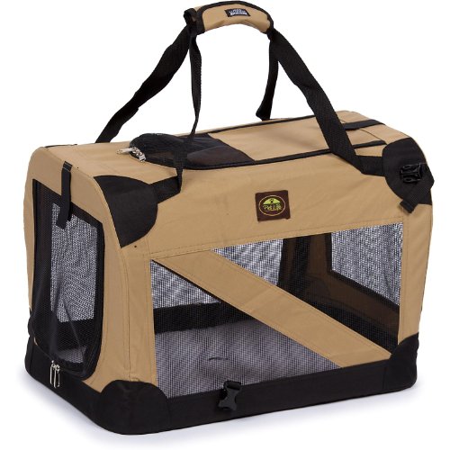 Pet Life Folding Zippered 360 Vista View House Carrier in Khaki, X-Small