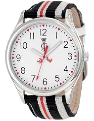 Juicy Couture Womens 1900915 Juicy Stripes Grosgrain Leather Strap Watch