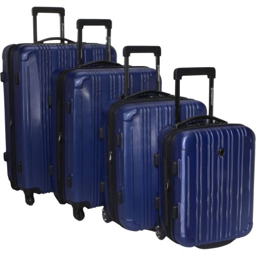 Cheap Traveler's Choice New Luxembourg 4 Piece Exp. Hardside Luggage Set (Navy)