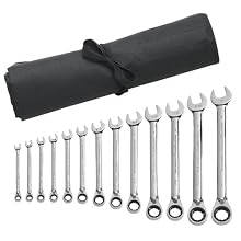 GearWrench 9509R 13 Piece Reversible Combination Ratcheting Wrench Set SAE - Wrench Roll