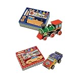 Melissa & Doug Deluxe Decorate-Your-Own Wooden Vehicle Bundle