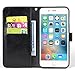 Doormoon Wallet Case for iPhone 7 Plus, iPhone 8 Plus, PU Leather Detachable 2 in 1 Flip Cover Kicktstand Credit Card Slot Magnetic Closure (5.5 inch) Black