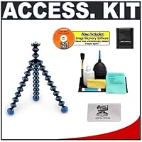 Joby GP1 Gorillapod Flexible Tripod (Blue) + Cameta Accessory Kit for Digital Point and Shoot Cameras