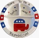 personalized 3 section plate - republican