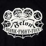 Felon Drink*Fight*F@#k Knuckle Duster Mens Black T-Shirt NEW Punk